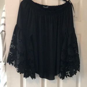 Blavk lace off shoulder too